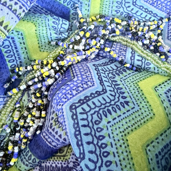 Collection XIIX colorful vibrant beaded sarong. Sarong is similar to Missoni - Picture 6 of 6